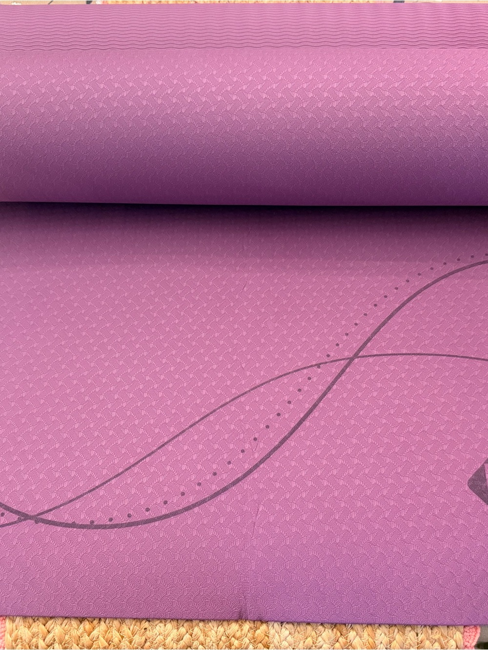 Textured Purple Yoga Mat - Cushioned Grip Surface